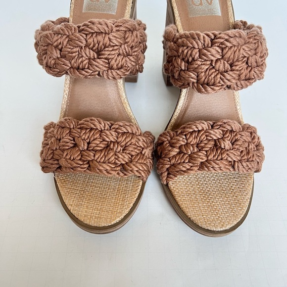 NEW! DV Dolce Vita Womens Roulette Braided Raffia Block Heel Sandals - Picture 2 of 12